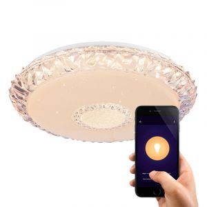 Plafoniera smart bianca metallo, Taylan, 40W, bianco regolabile tra caldo e freddo LED