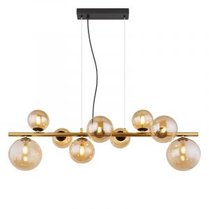 Lampada a sospensione ambrata in vetro, Melinda