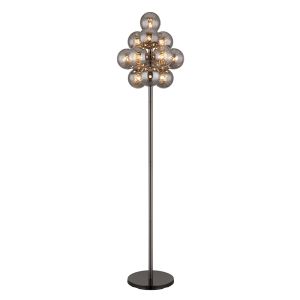 Lampada da terra grigia in vetro, Ozan, con interruttore