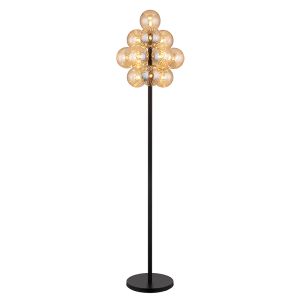 Lampada da terra ambrata in vetro, Ozan, con interruttore
