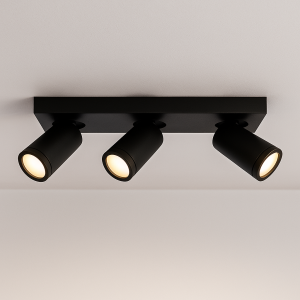 Faretto da soffitto nero moderno, Kenan, IP44