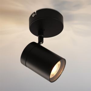 Faretto da soffitto nero moderno, Ciara, IP44