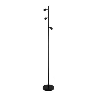 Lampada da terra senza paralume nera in alluminio, Rika, con interruttore