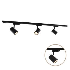 1M sistema di illuminazione a binario monofasico nero + 3 Elena faretti a binario