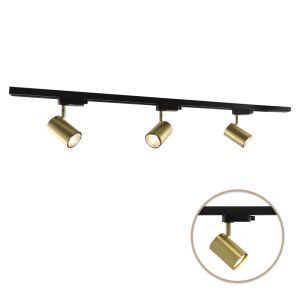 1M sistema di illuminazione a binario monofasico ottone + 3 Elena faretti a binario