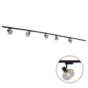 3M sistema di illuminazione a binario monofasico nero + 5 Skip faretti a binario