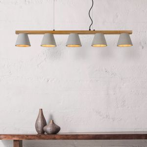 Lampada a sospensione in legno grigia, Possio