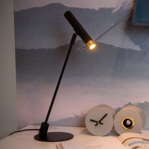 Lampada da tavolo moderna nera, Alec, con interruttore