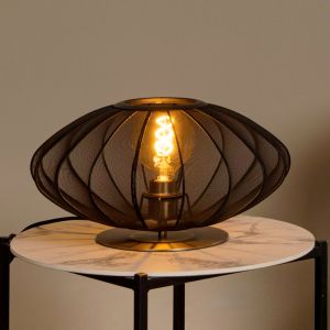 Lampada da tavolo moderna nera, Corina, con interruttore