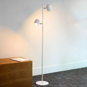 Lampada da terra moderna bianca, Skanska, 5W, 2700K LED, controllo touch