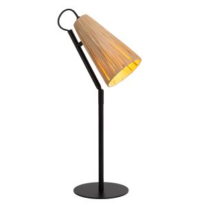 Lampada da tavolo in rattan marrone, Bensen, con interruttore
