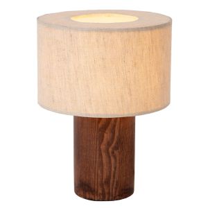 Lampada da tavolo rustica marrone, Tachina, con interruttore