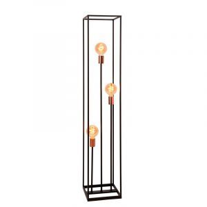 Lampada da terra moderna in rame, Arthur, con interruttore