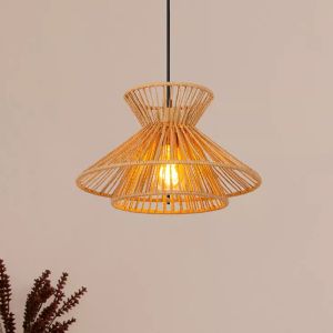 Lampada a sospensione in rattan marrone, Tasman