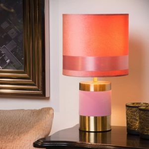 Lampada da tavolo retrò dorata, Extravaganza Frizzle, con interruttore