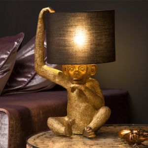 Lampada da tavolo retrò dorata, Extravaganza Chimp, con interruttore