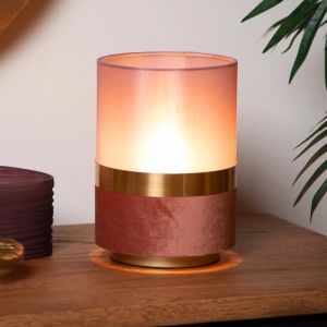 Lampada da tavolo retrò dorata, Tusse, con interruttore
