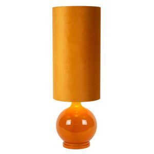 Lampada da terra retrò gialla, Esterad, con interruttore
