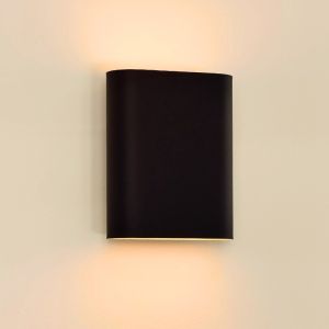 Lampada da parete up down moderna nera, Ovalis