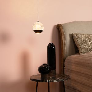 Lampada a sospensione moderna nera, Sentubal, 6,3W, 2700K LED