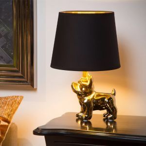 Lampada da tavolo retrò dorata, Extravaganza Sir Winston, con interruttore