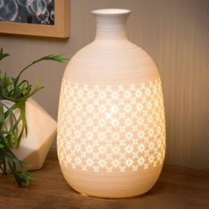 Lampada da tavolo retrò bianca, Tiesse, con interruttore