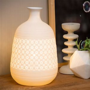 Lampada da tavolo retrò bianca, Tiesse, con interruttore