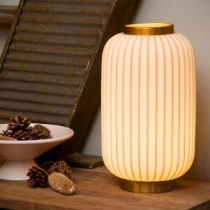 Lampada da tavolo retrò bianca, Gosse, con interruttore
