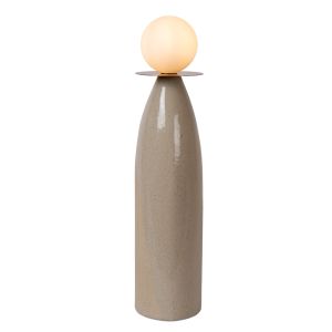 Lampada da tavolo in ceramica grigia, Figaro, con interruttore