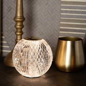 Lampada da tavolo moderna trasparente, Cintra, 1,5W, 3000K LED, dimmer in 3 fasi