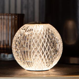 Lampada da tavolo moderna trasparente, Cintra, 2W, 3000K LED, dimmer in 3 fasi