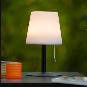 Lampada da tavolo da esterno ricaricabile moderna bianca, Rio, 1,8W, RGB LED, IP44, con interruttore a strappo