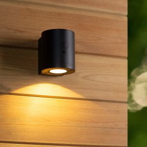 Applique da esterno solare moderna nera, Perth, 1W, 2850K LED, IP65