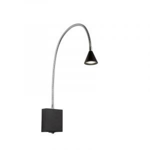 Applique da parete moderna nera, Buddy, 3W, 4000K LED, con interruttore