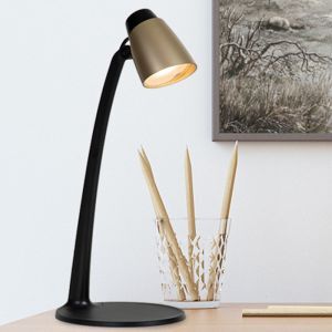 Lampada da scrivania classica in ottone, Ludo, 4,5W, 3000K LED, con interruttore