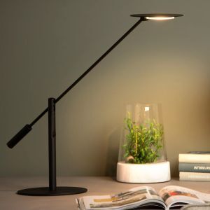 Lampada da scrivania moderna nera, Anselmo, 9W, 3000K LED, controllo touch