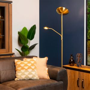 Piantana da lettura da terra moderna dorata, Zenith, 20W, 3000K LED