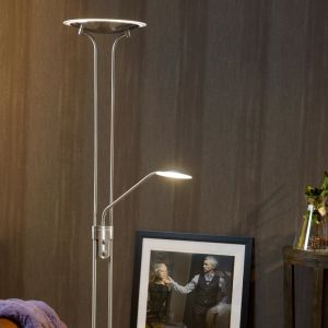 Piantana da lettura da terra moderna cromata, Champion, 20W, 3000K LED