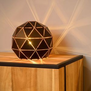 Lampada da tavolo moderna nera, Otona, con interruttore