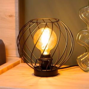 Lampada da tavolo classica nera, Danza, con interruttore