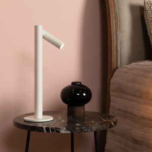 Lampada da tavolo ricaricabile moderna bianca, Antrim, 2,2W, 2700K LED, IP54, controllo touch