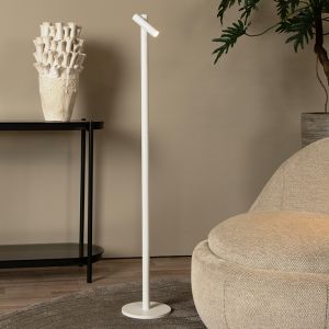 Lampada da terra ricaricabile moderna bianca, Antrim, 2,2W, 2700K LED, IP54, controllo touch