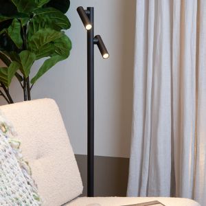 Lampada da terra ricaricabile moderna nera, Antrim, 2,2W, 2700K LED, IP54, controllo touch