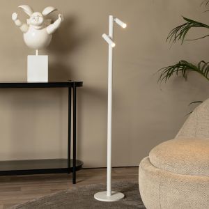 Lampada da terra ricaricabile moderna bianca, Antrim, 2,2W, 2700K LED, IP54, controllo touch