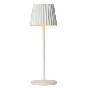 Lampada da tavolo da esterno rustica bianca, Justine, 2W, 2700K LED, IP54, controllo touch