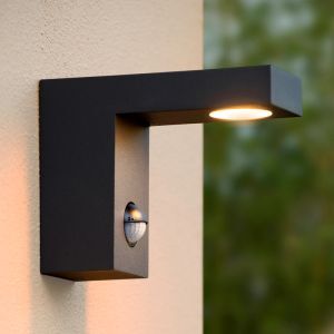 Applique da esterno con sensore di movimento moderna antracite, Texas, 6W, 3000K LED, IP54