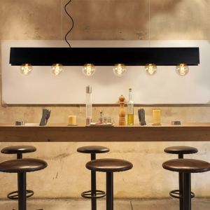Lampada a sospensione industriale nera, Surtus