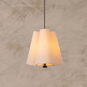 Lampada a sospensione beige in tessuto, Gregory