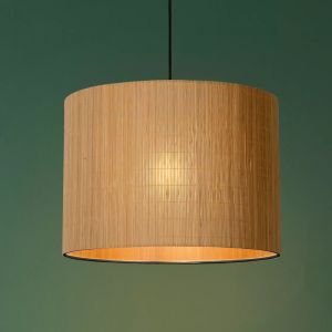 Lampada a sospensione in rattan marrone, Magius