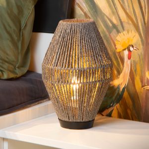 Lampada da tavolo rustica grigia, Cordulle, con interruttore